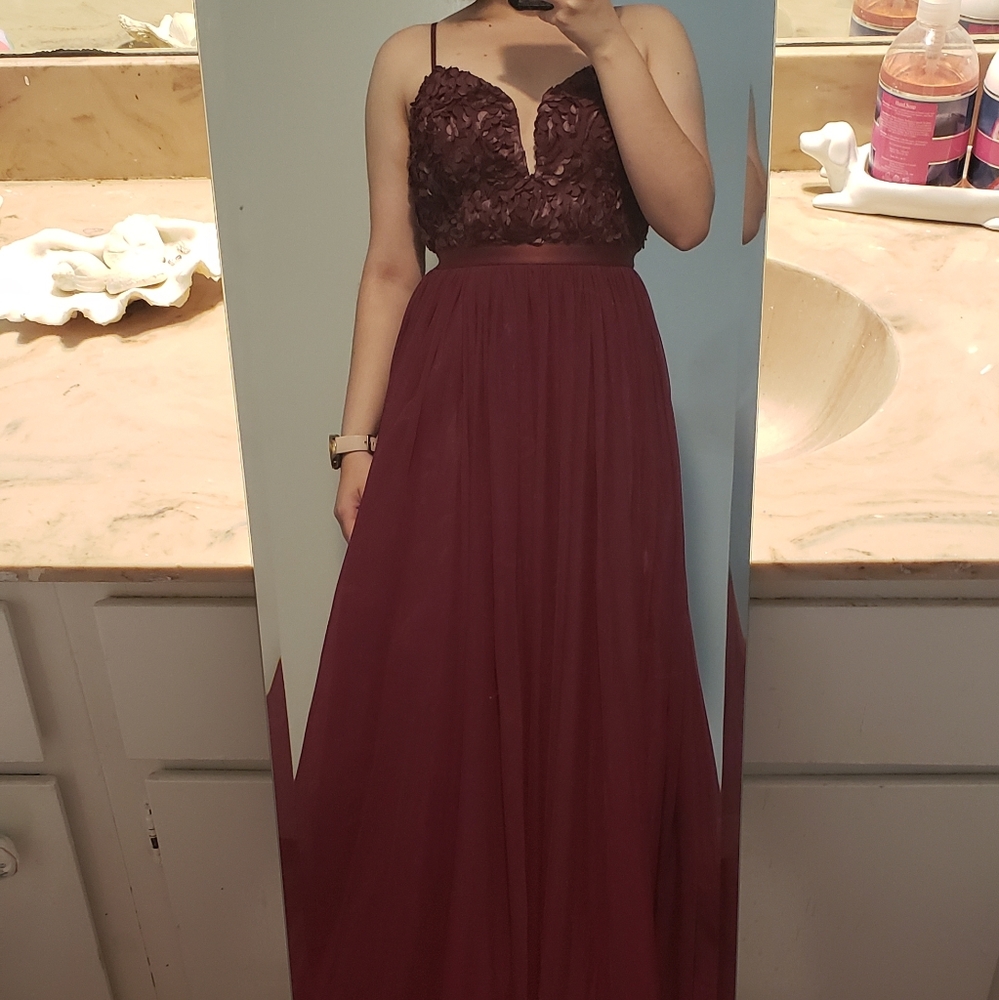 Burgundy red prom dress